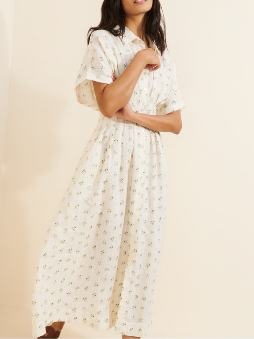 Exquise Linen Tobie Waisted Dress
